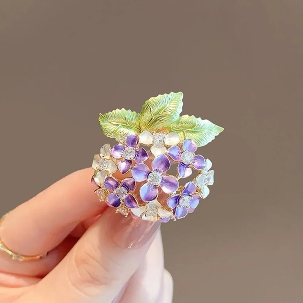 Purple‎ and Green Floral Brooch